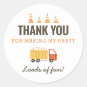 Bouw troep Birthday Classic Rou Ronde Sticker (Voorkant)