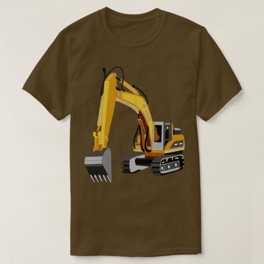 Bouw Truck Backhoe Kraan Klauw T-shirt (Design voorkant)