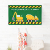 Bouw Truck Custom Boys Verjaardagsfeest Spandoek (Insitu)