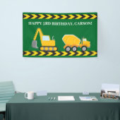 Bouw Truck Custom Boys Verjaardagsfeest Spandoek (Beurs)
