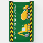 Bouw Truck Custom Boys Verjaardagsfeest Spandoek (Verticaal)