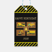 Bouw Truck Kids Verjaardag Party Decoraties Cadeaulabel (Voorkant)