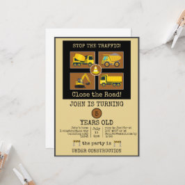 Bouw Truck Kids Verjaardag Party Decoraties Kaart