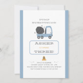 Bouw Truck Theme Dump Truck Verjaardagsfeest Kaart (Voorkant)