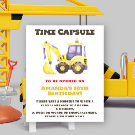 Bouw Truck Time Capsule 1e verjaardag Poster