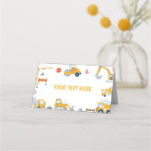 Bouw Truck Verjaardag Food Tent Plaatskaartje (Achterkant)