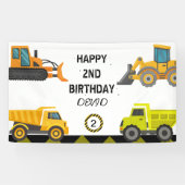 Bouw Truck Verjaardag Party Banner (Horizontaal)