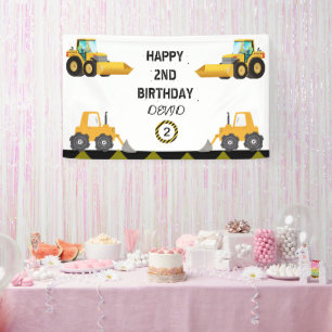 Bouw Truck Verjaardag Party Banner
