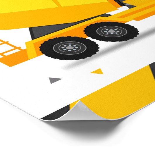 Bouw Trucks Verjaardag Dump uw geschenken hier Poster (Hoek)