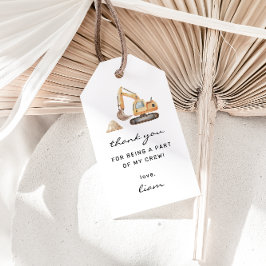 Bouw Trucks Verjaardagsgunst Tags Cadeaulabel