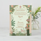 Bouw uit nodigen Mughal de bruiloft van de uitnodi Kaart (Staand voorkant)