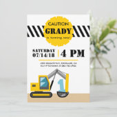 Bouw Uitnodiging 1e Verjaardag Eerste Uitnodiging (Staand voorkant)