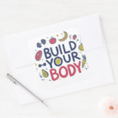 Bouw uw lichaam vierkante sticker (Envelop)