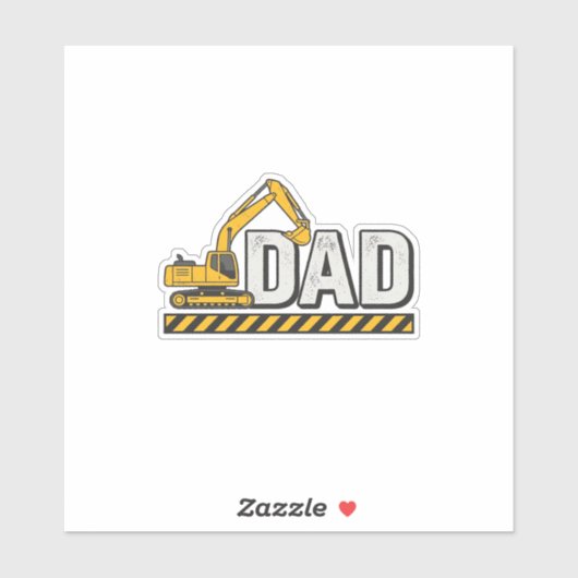 Bouw vader graafmachine vintage shirt ontwerp_1 sticker (Vel)