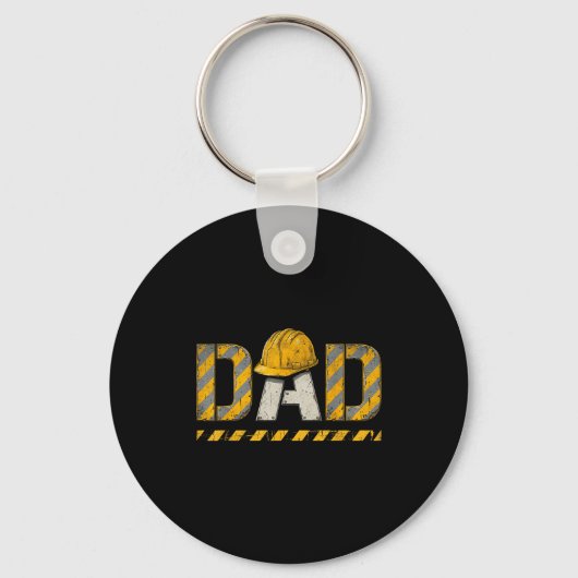Bouw vader vaderdag vader retro vintage sleutelhanger (Voorkant)