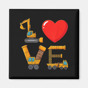 Bouw Valentijn Liefde Geschreven Met Vrachtwagens Magneet