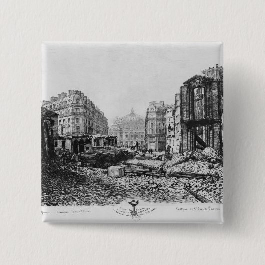 Bouw van Avenue de l'Opera 2 Vierkante Button 5,1 Cm (Voorkant)