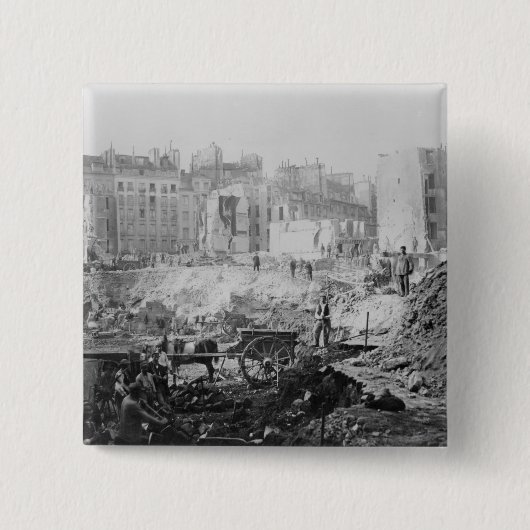 Bouw van Avenue de l'Opera Vierkante Button 5,1 Cm (Voorkant)