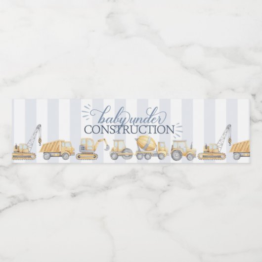 Bouw van Baby shower op waterdag Waterfles Etiket (Enkel label)