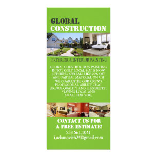 Bouw van binnenste brochure voor het schilderen reclamekaart