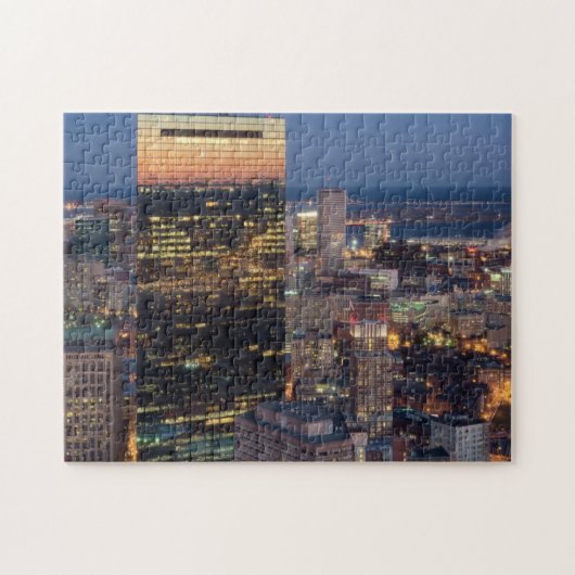 Bouw van Boston met lichtspoor op de weg Legpuzzel (Horizontaal)