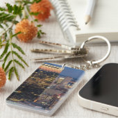 Bouw van Boston met lichtspoor op de weg Sleutelhanger (Voorkant Rechts)