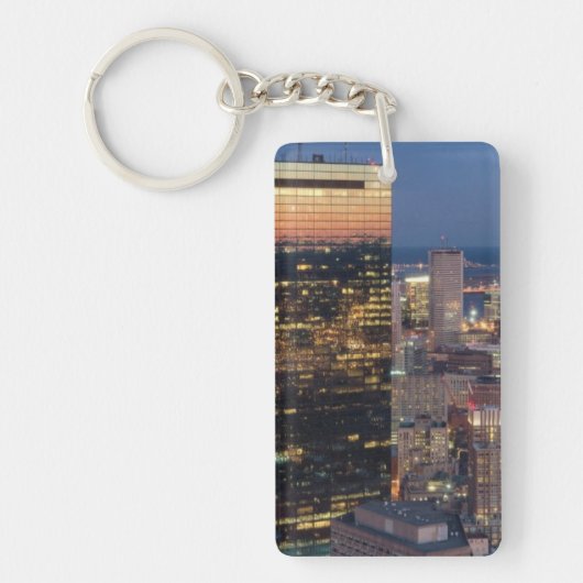 Bouw van Boston met lichtspoor op de weg Sleutelhanger (Voorkant)