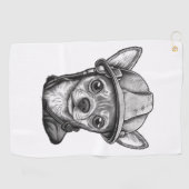 Bouw van Chihuahua-bouwvakker Golfhanddoek (Horizontaal)