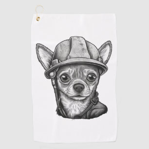 Bouw van Chihuahua-bouwvakker Golfhanddoek