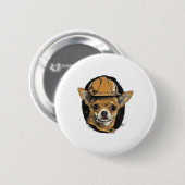 Bouw van Chihuahua-bouwvakker Ronde Button 5,7 Cm (Voorkant /achterkant)