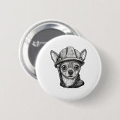 Bouw van Chihuahua-bouwvakker Ronde Button 5,7 Cm (Voorkant /achterkant)