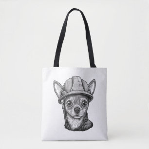 Bouw van Chihuahua-bouwvakker Tote Bag