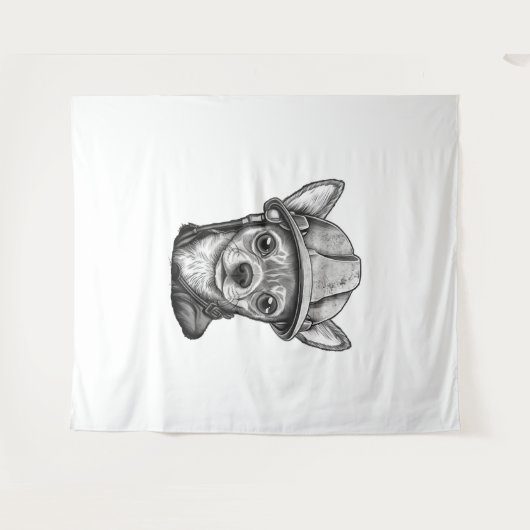 Bouw van Chihuahua-bouwvakker Wandkleed (Voorkant (horizontaal))