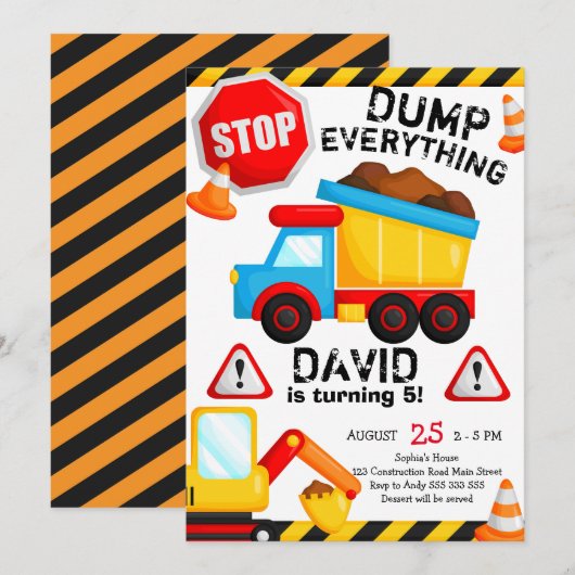 Bouw van de Birthday Boy Dump Alles Kaart (Voorkant / Achterkant)