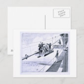 Bouw van de Brooklyn Bridge, New York (litho) Briefkaart (Voorkant / Achterkant)