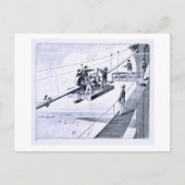 Bouw van de Brooklyn Bridge, New York (litho) Briefkaart (Voorkant)