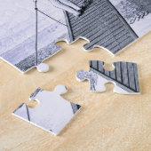 Bouw van de Brooklyn Bridge, New York (litho) Legpuzzel (Zijkant)