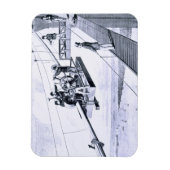 Bouw van de Brooklyn Bridge, New York (litho) Magneet (Verticaal)