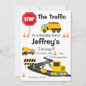 Bouw van de dag Uitnodiging, Bull Dozer Kaart (Voorkant)