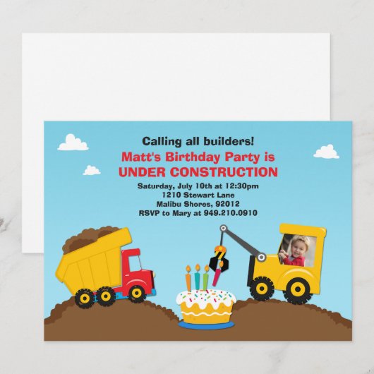 Bouw van de dag van uitnodiging (Voorkant / Achterkant)