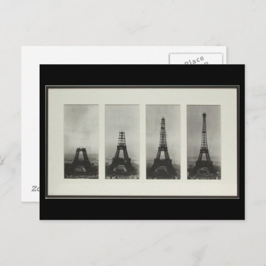 Bouw van de Eiffel Tower Paris Briefkaart Frankrij (Voorkant / Achterkant)