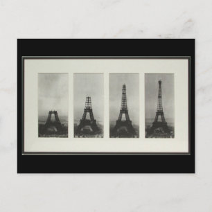 Bouw van de Eiffel Tower Paris Briefkaart Frankrij