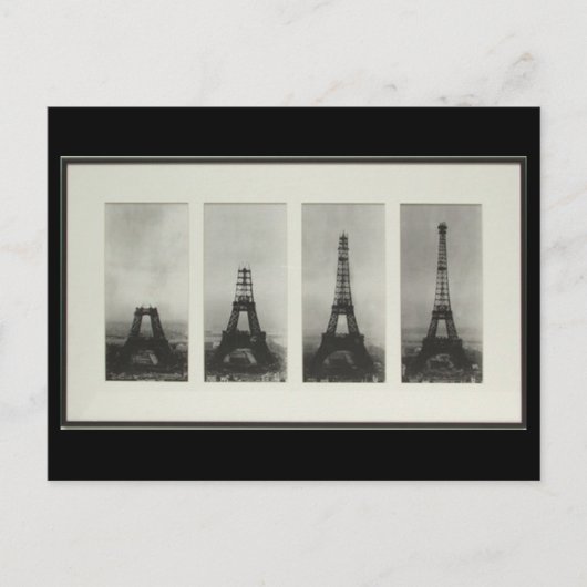Bouw van de Eiffel Tower Paris Briefkaart Frankrij (Voorkant)