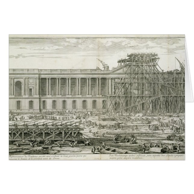 Bouw van de hoofdingang van het Louvre, Parijs (Voorkant Horizontaal)