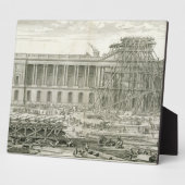 Bouw van de hoofdingang van het Louvre, Parijs Fotoplaat (Zijkant)