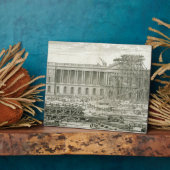 Bouw van de hoofdingang van het Louvre, Parijs Fotoplaat (Zijkant)