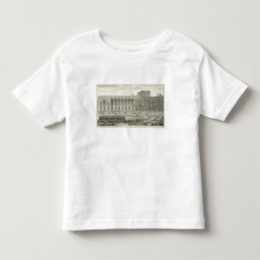 Bouw van de hoofdingang van het Louvre, Parijs Kinder Shirts (Voorkant)