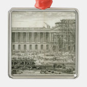 Bouw van de hoofdingang van het Louvre, Parijs Metalen Ornament (Voorkant)