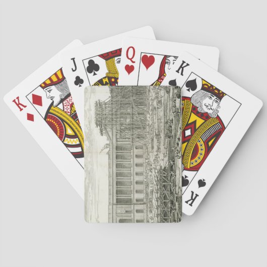 Bouw van de hoofdingang van het Louvre, Parijs Pokerkaarten (Achterkant)