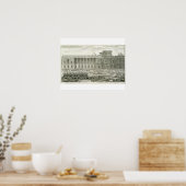 Bouw van de hoofdingang van het Louvre, Parijs Poster (Keuken)